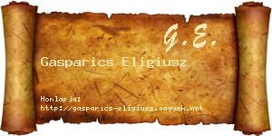 Gasparics Eligiusz névjegykártya